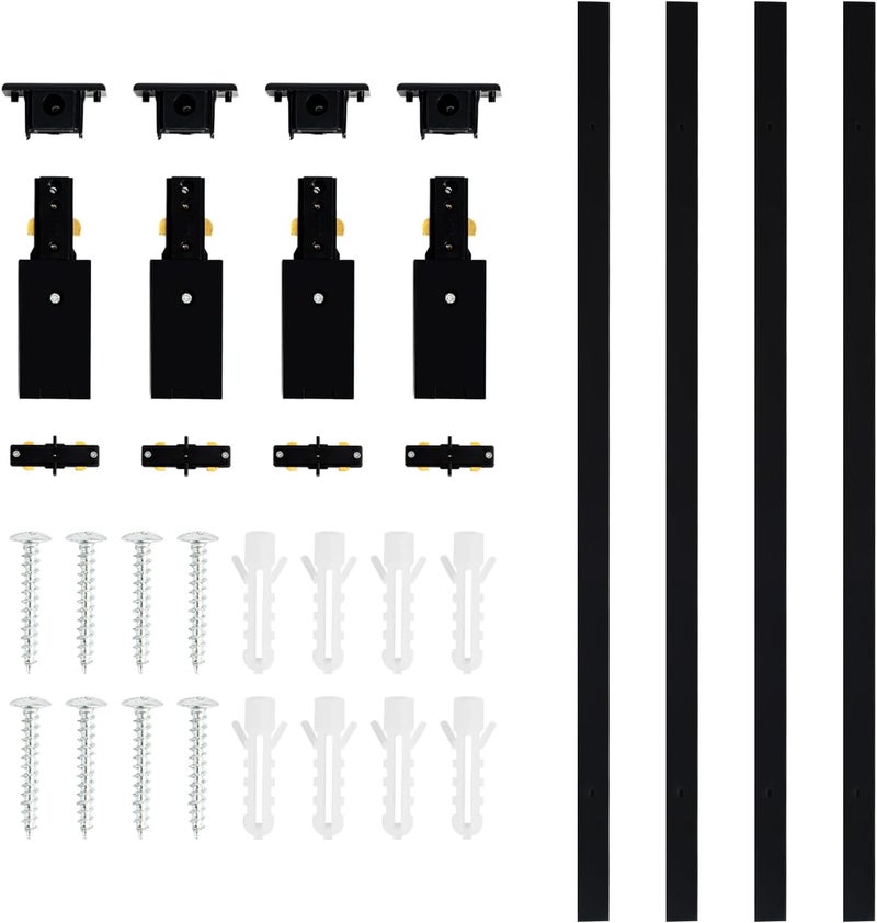 VANoopee H Track Lighting Rails Kit, 13FT H Type Rails Black With End Caps and Live End Feed Connector, Compatible With Single Circuit 120V H Style System, for LED Lighting Heads - Image 1